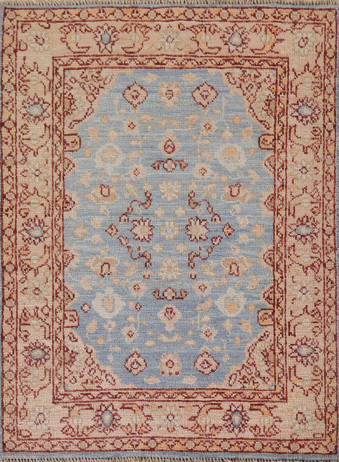 Vegetable Dye Oushak Turkish Accent Rug 3x4