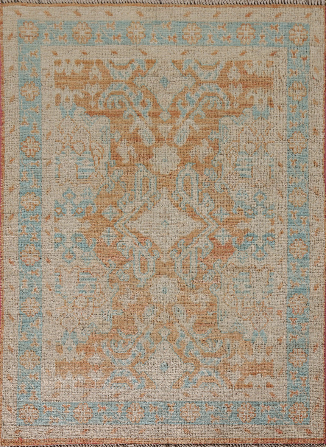 Vegetable Dye Oushak Turkish Accent Rug 3x4