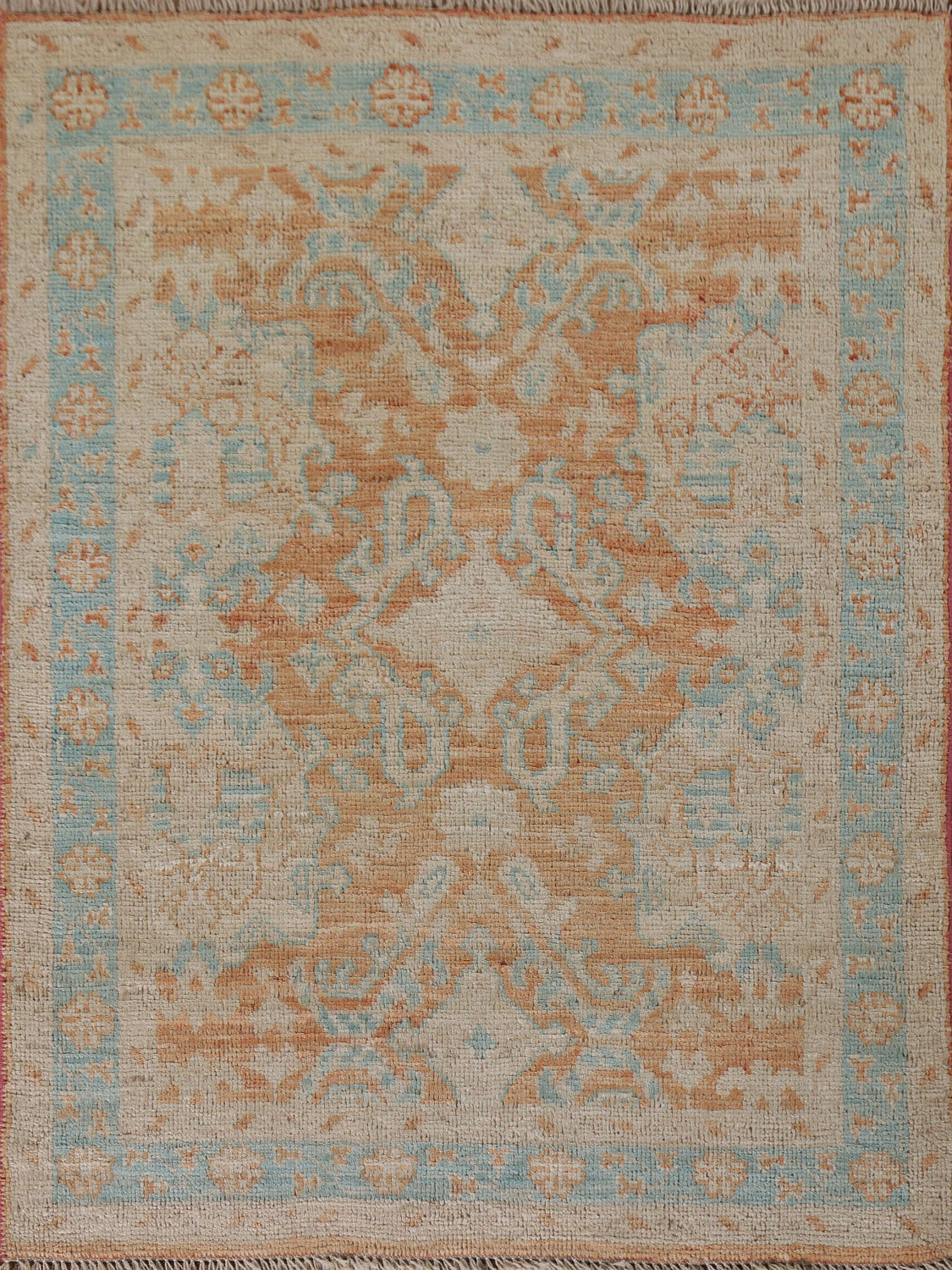 Vegetable Dye Oushak Turkish Accent Rug 3x4