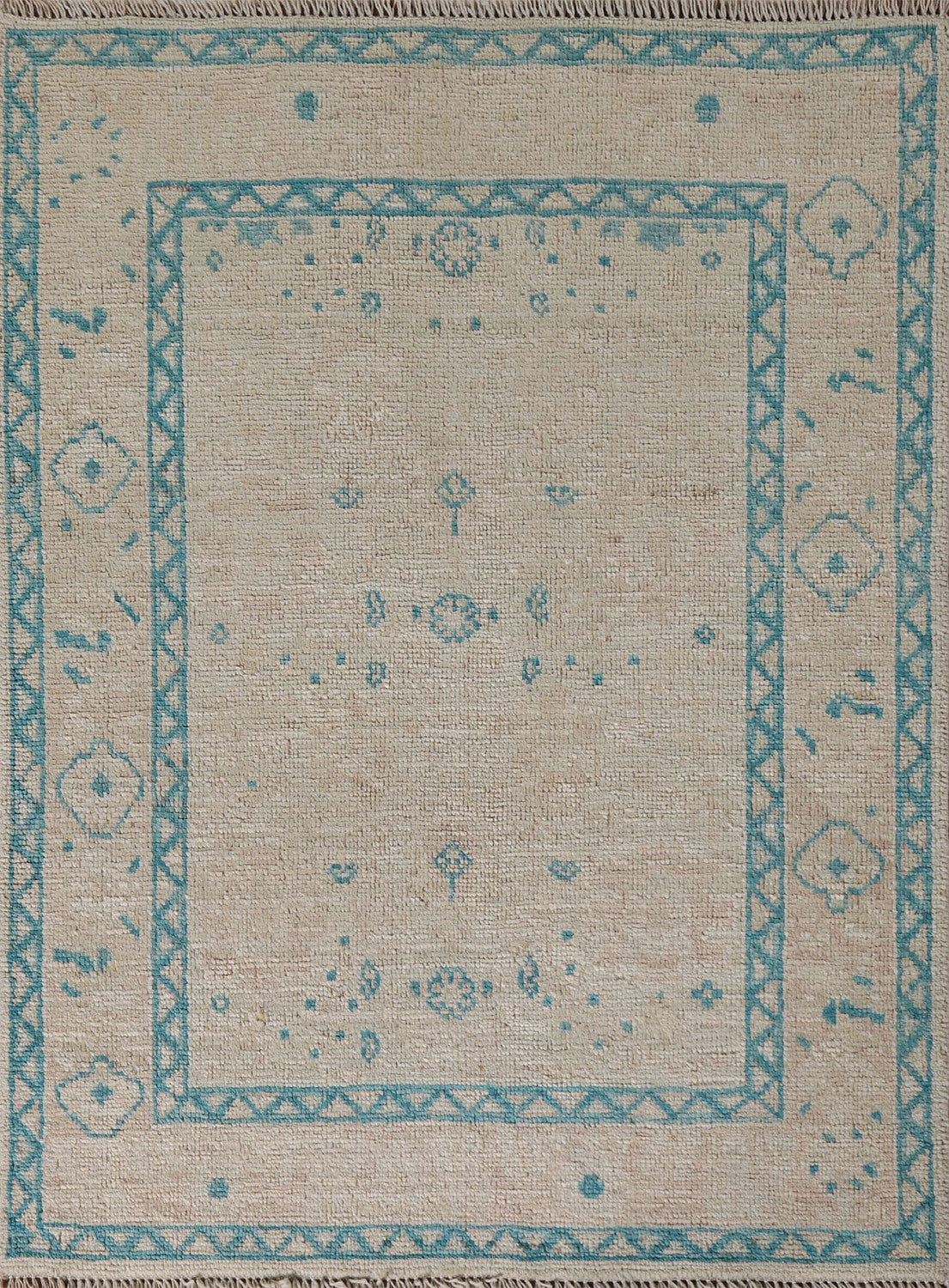 Vegetable Dye Oushak Turkish Foyer Rug 3x4