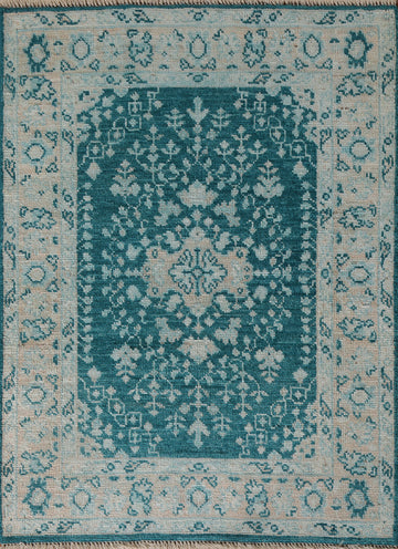 Vegetable Dye Oushak Turkish Foyer Rug 3x4