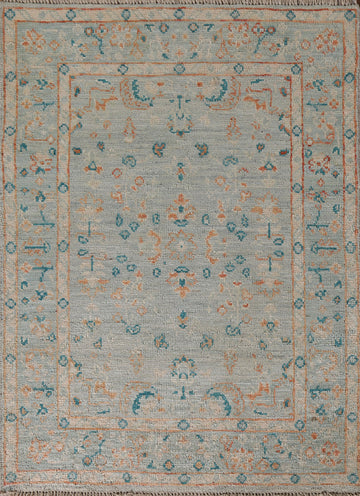 Vegetable Dye Oushak Turkish Foyer Rug 3x4