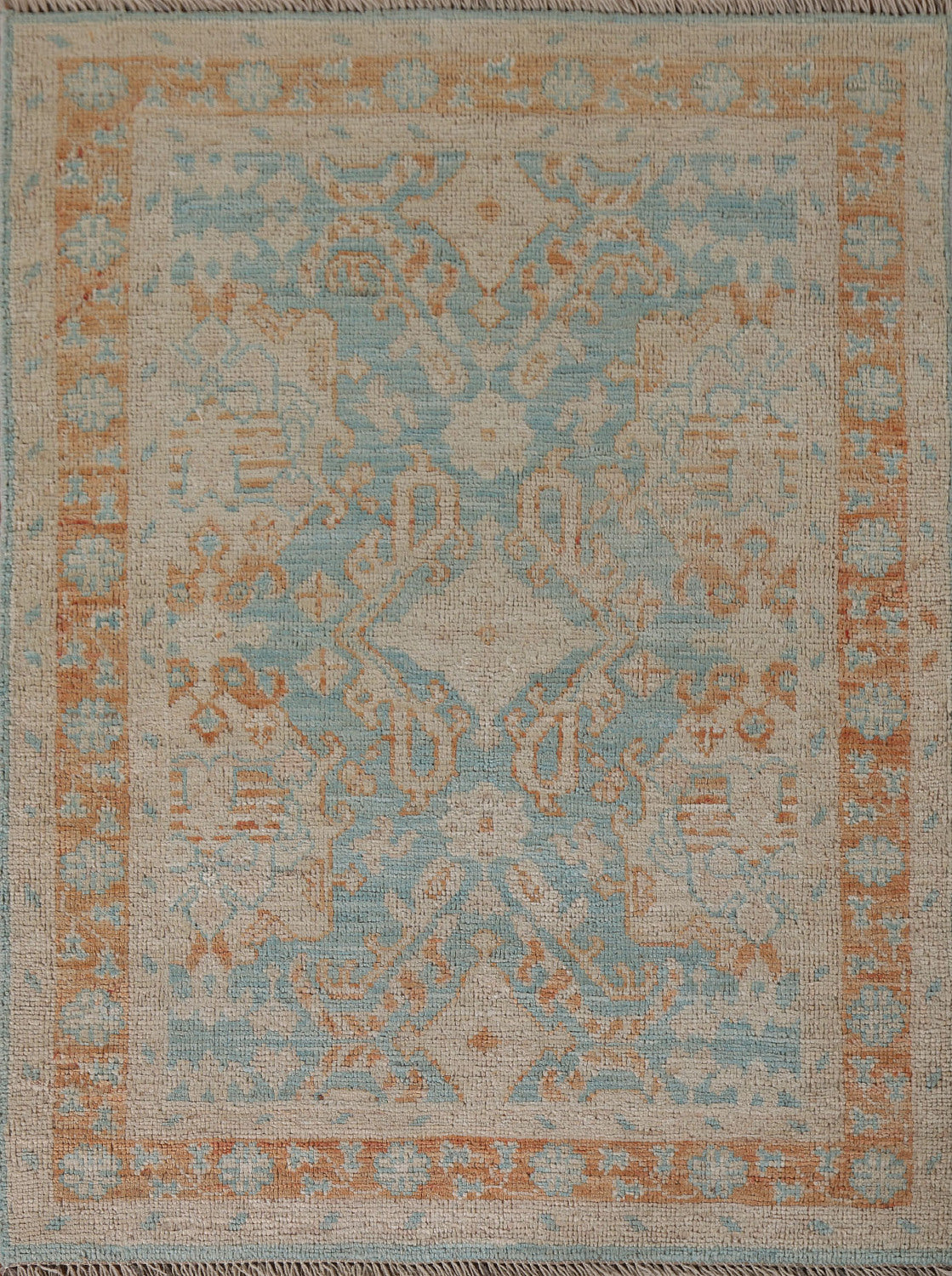 Vegetable Dye Oushak Turkish Accent Rug 3x4