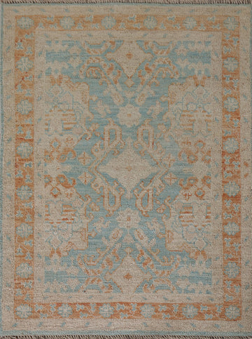 Vegetable Dye Oushak Turkish Accent Rug 3x4