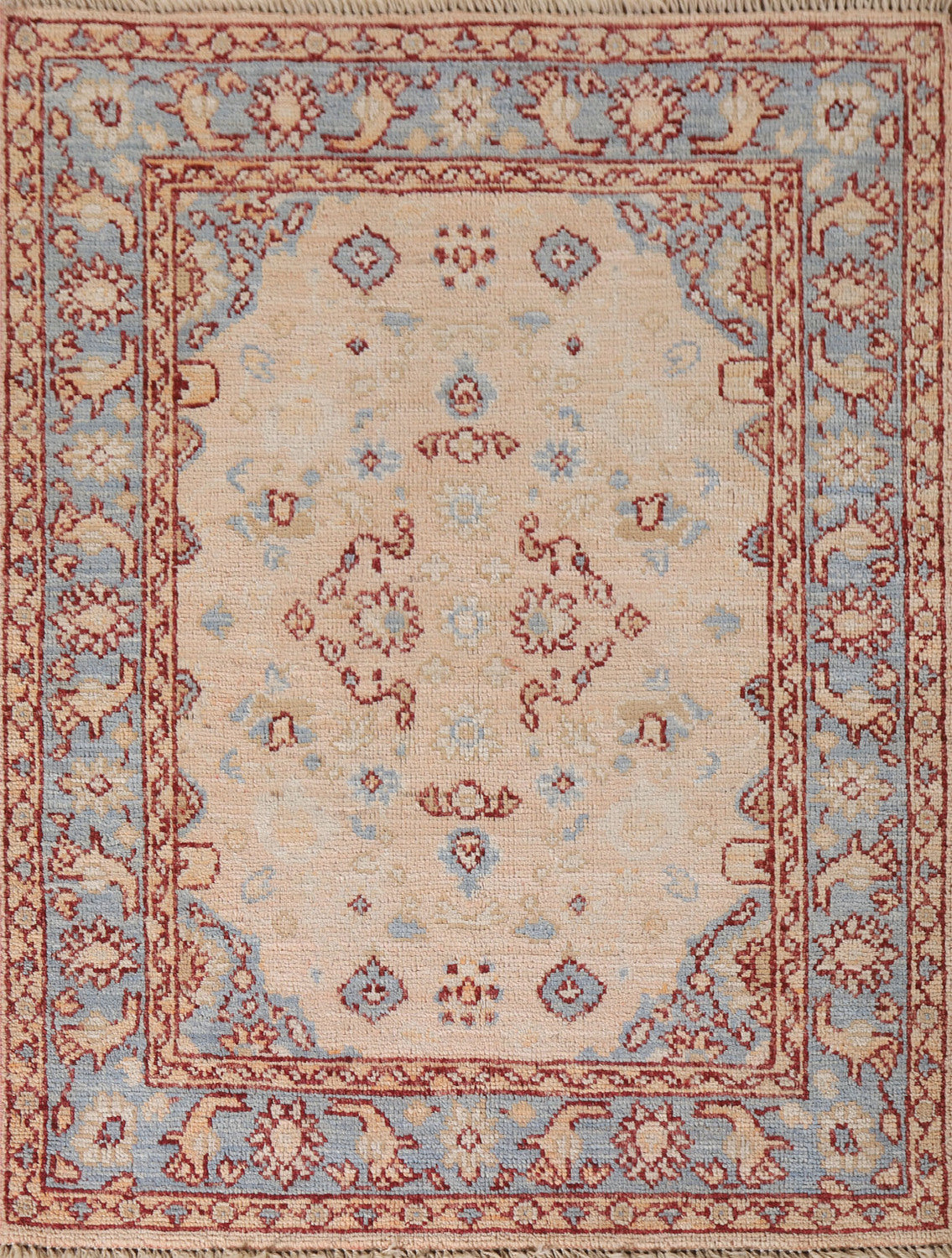 Vegetable Dye Oushak Turkish Accent Rug 3x4