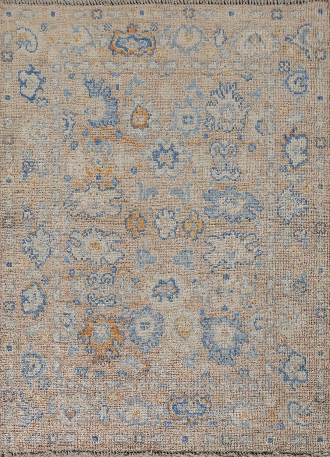 Vegetable Dye Oushak Turkish Rug 3x4