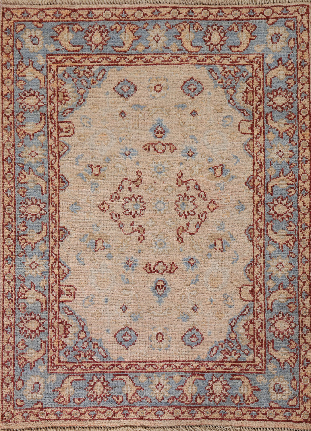 Vegetable Dye Oushak Turkish Foyer Rug 3x4