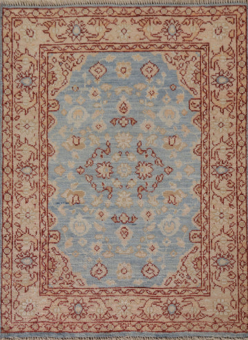 Vegetable Dye Oushak Turkish Accent Rug 3x4
