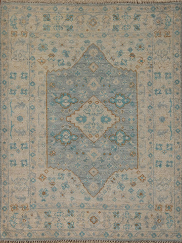Vegetable Dye Oushak Turkish Accent Rug 3x4
