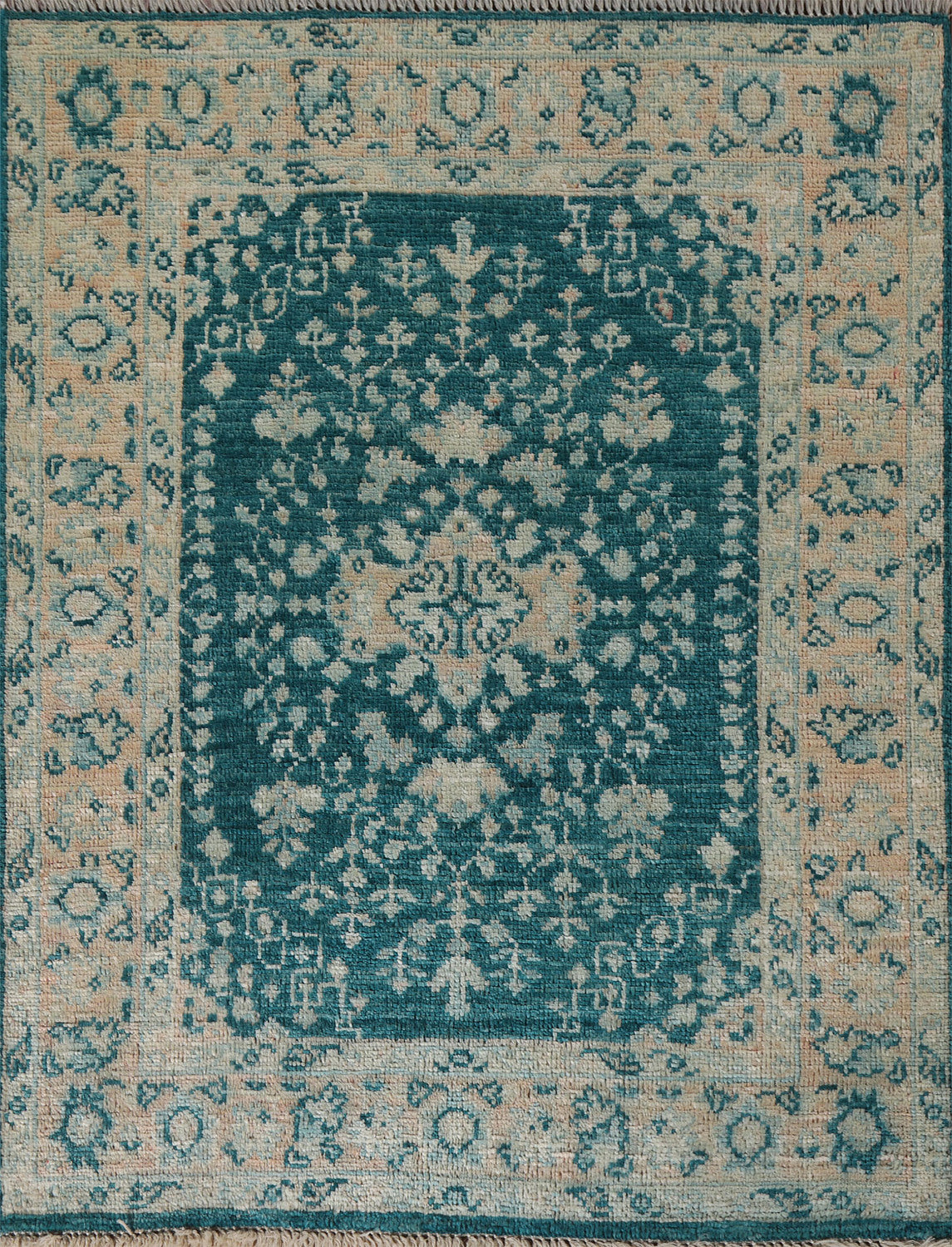 Vegetable Dye Oushak Turkish Foyer Rug 3x4