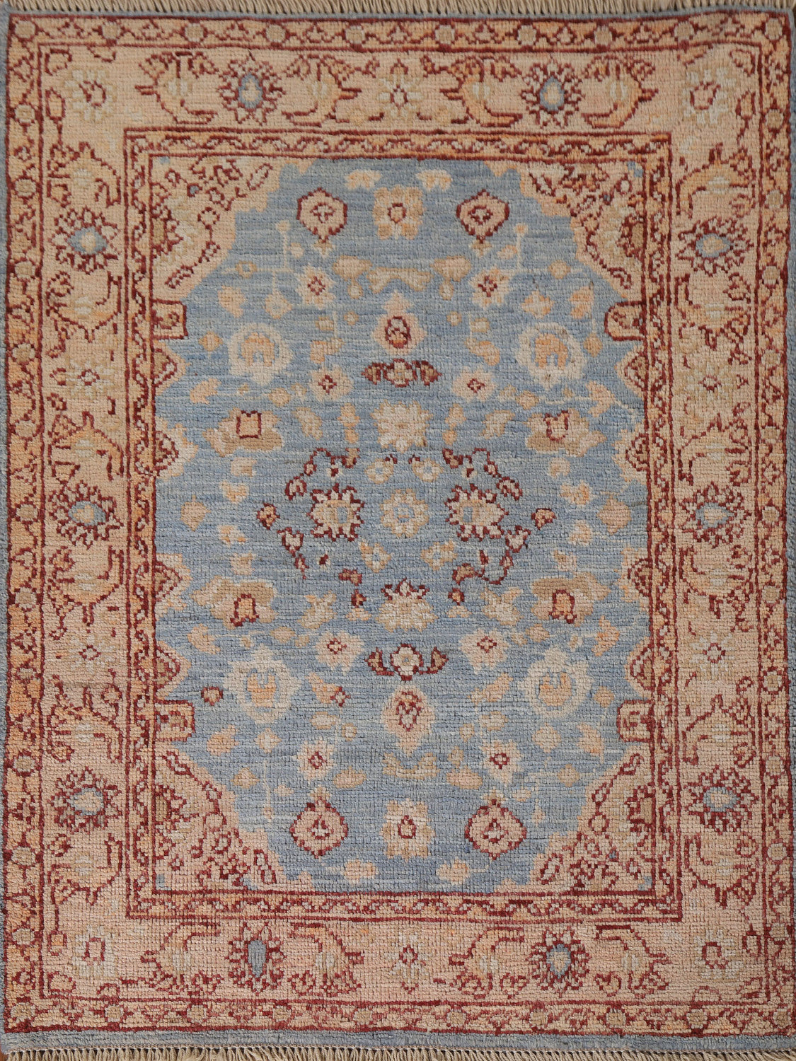 Vegetable Dye Oushak Turkish Rug 3x4