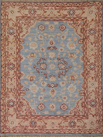 Vegetable Dye Oushak Turkish Rug 3x4