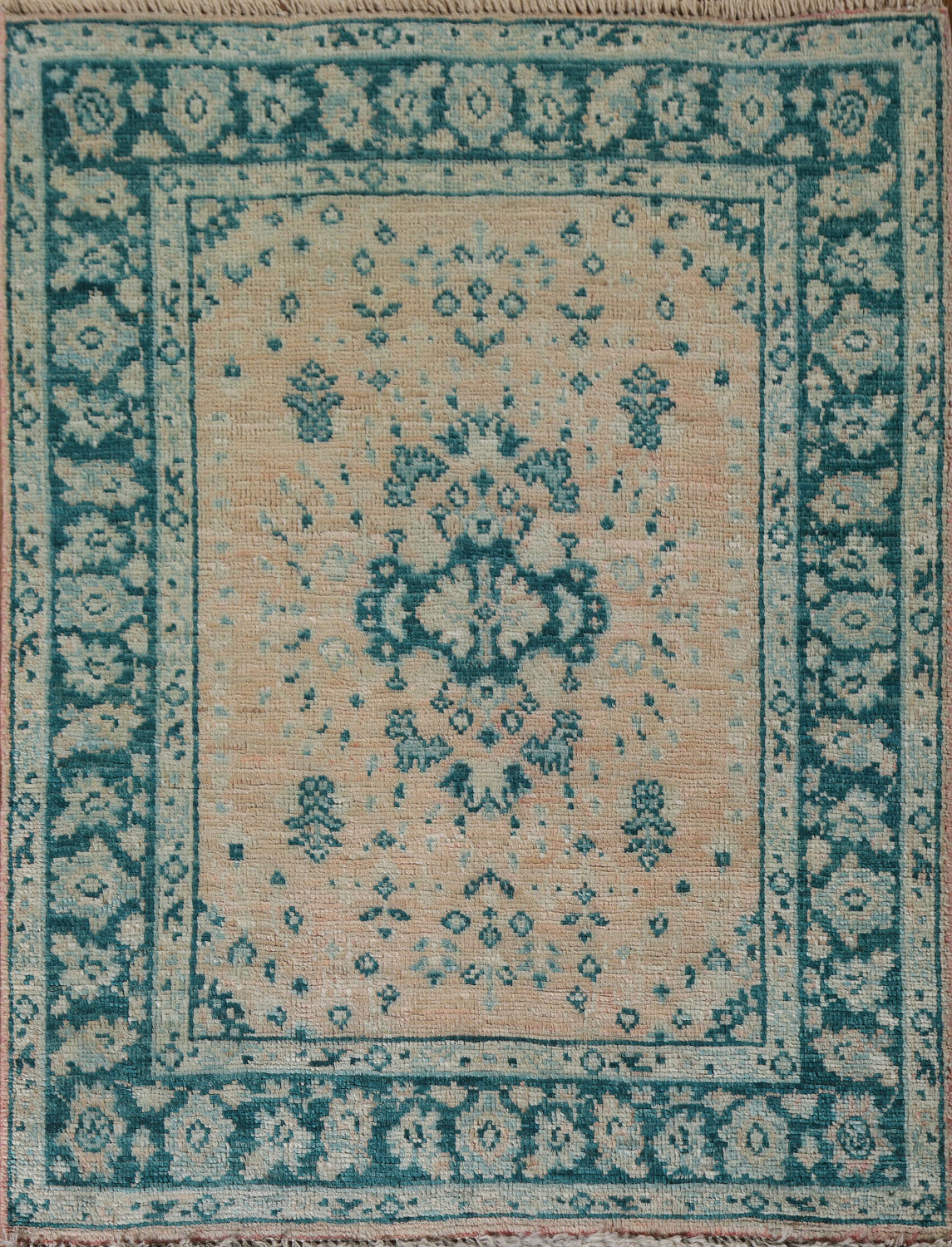 Vegetable Dye Oushak Turkish Accent Rug 3x4