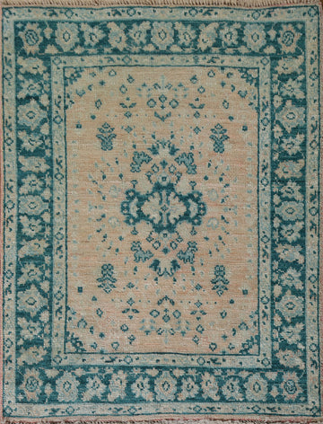 Vegetable Dye Oushak Turkish Accent Rug 3x4