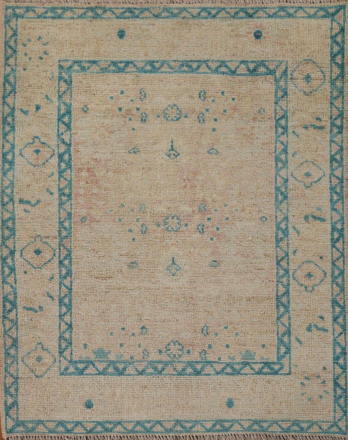 Vegetable Dye Oushak Turkish Accent Rug 3x4