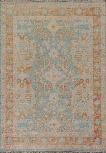 Vegetable Dye Oushak Turkish Rug 3x4