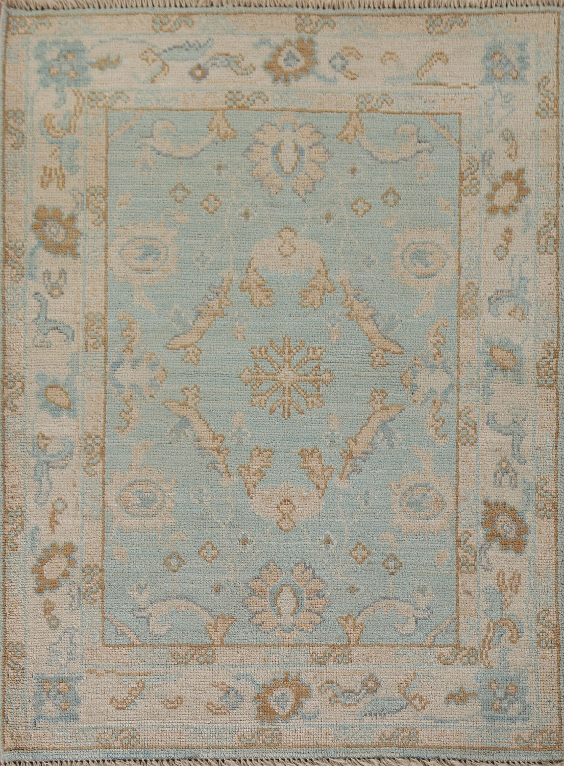 Vegetable Dye Oushak Turkish Accent Rug 3x4