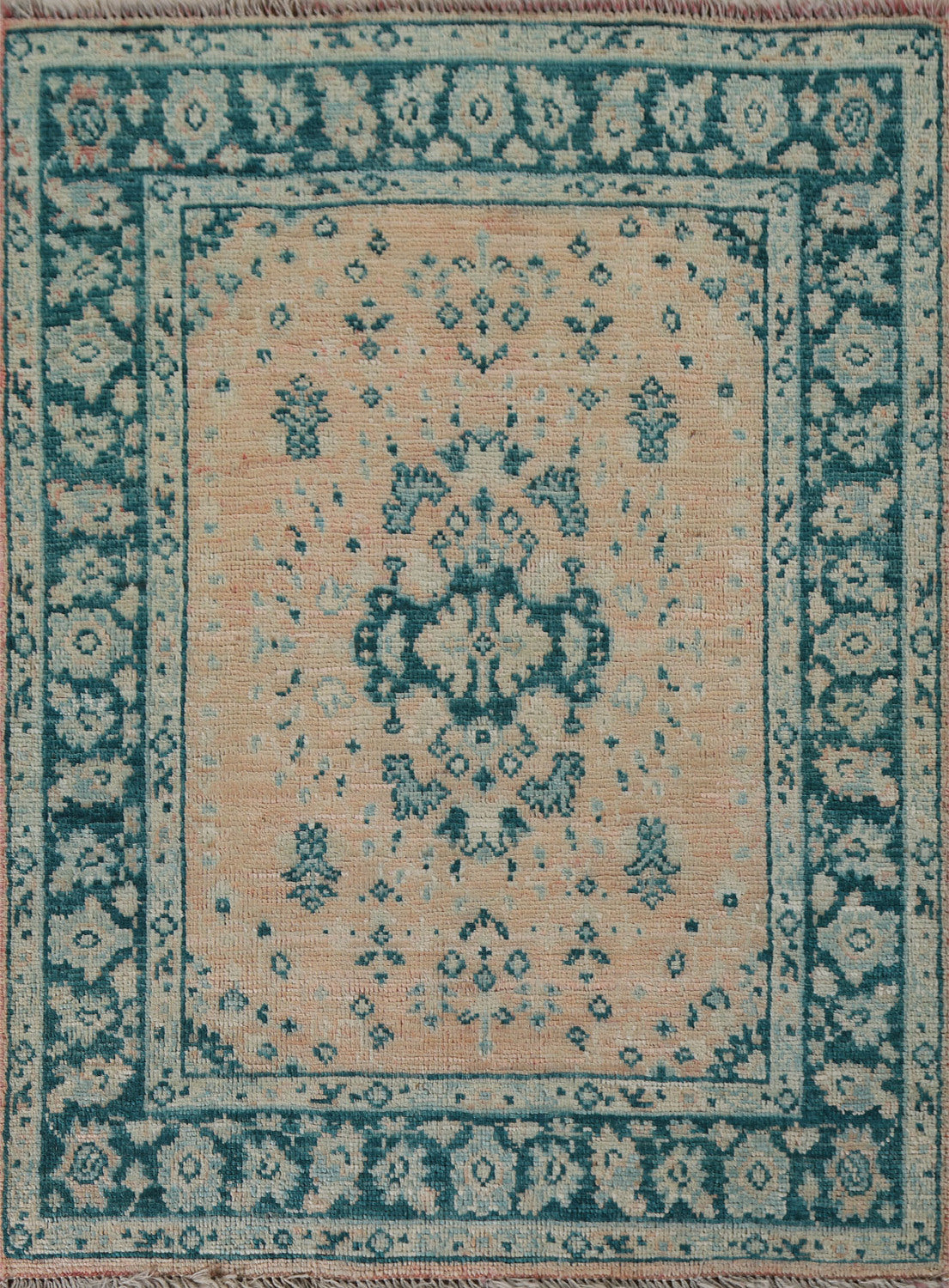 Vegetable Dye Oushak Turkish Rug 3x4