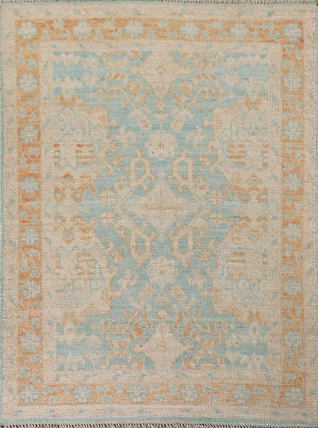 Vegetable Dye Oushak Turkish Rug 3x4