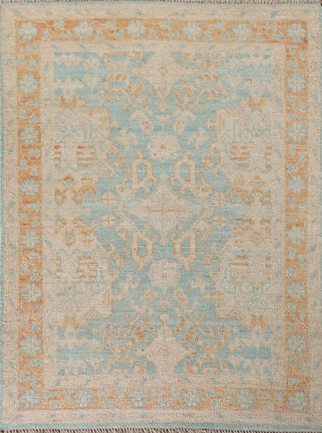 Vegetable Dye Oushak Turkish Rug 3x4