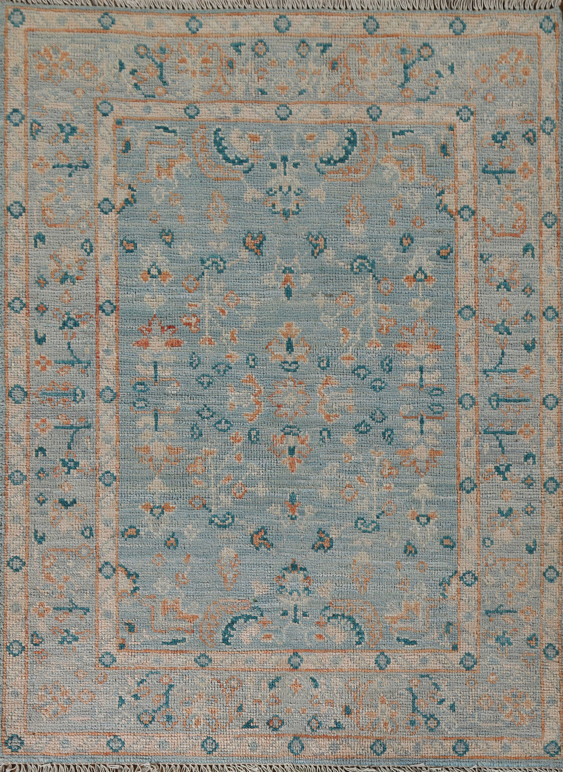 Vegetable Dye Oushak Turkish Rug 3x4