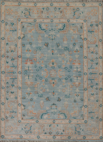 Vegetable Dye Oushak Turkish Rug 3x4