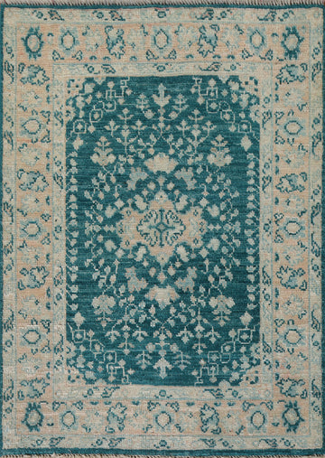 Vegetable Dye Oushak Turkish Foyer Rug 3x4