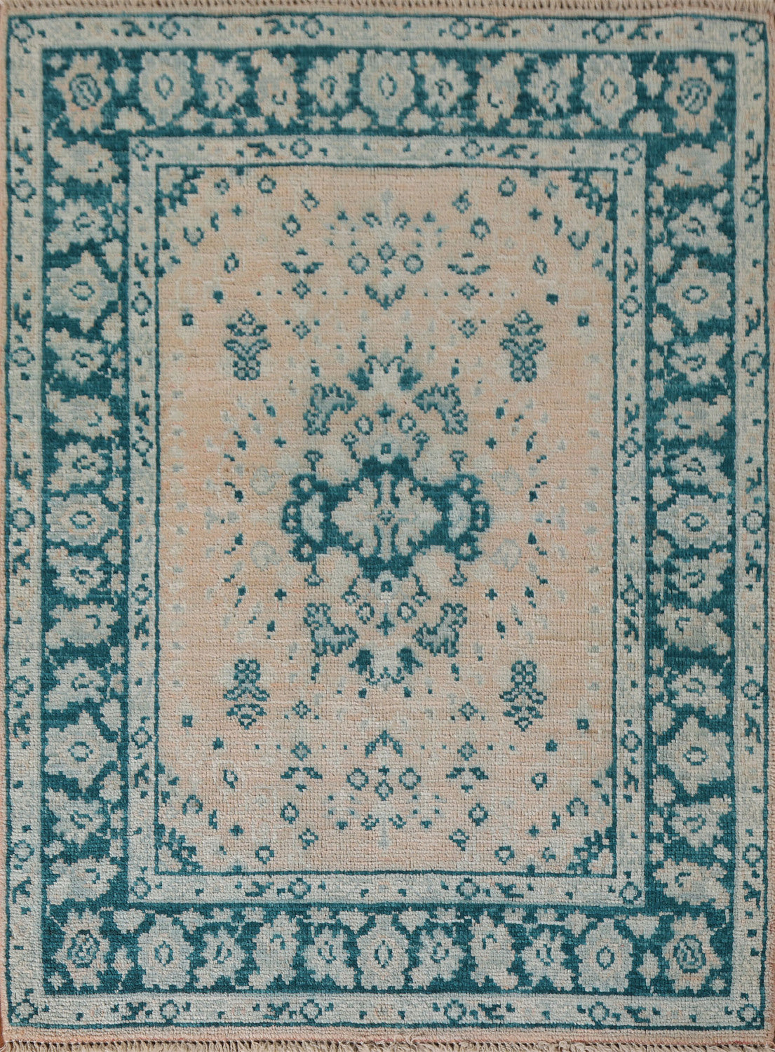 Vegetable Dye Oushak Turkish Accent Rug 3x4