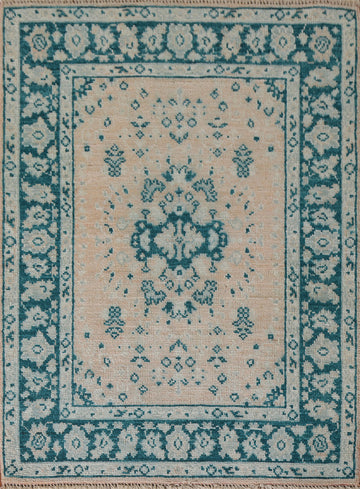 Vegetable Dye Oushak Turkish Accent Rug 3x4
