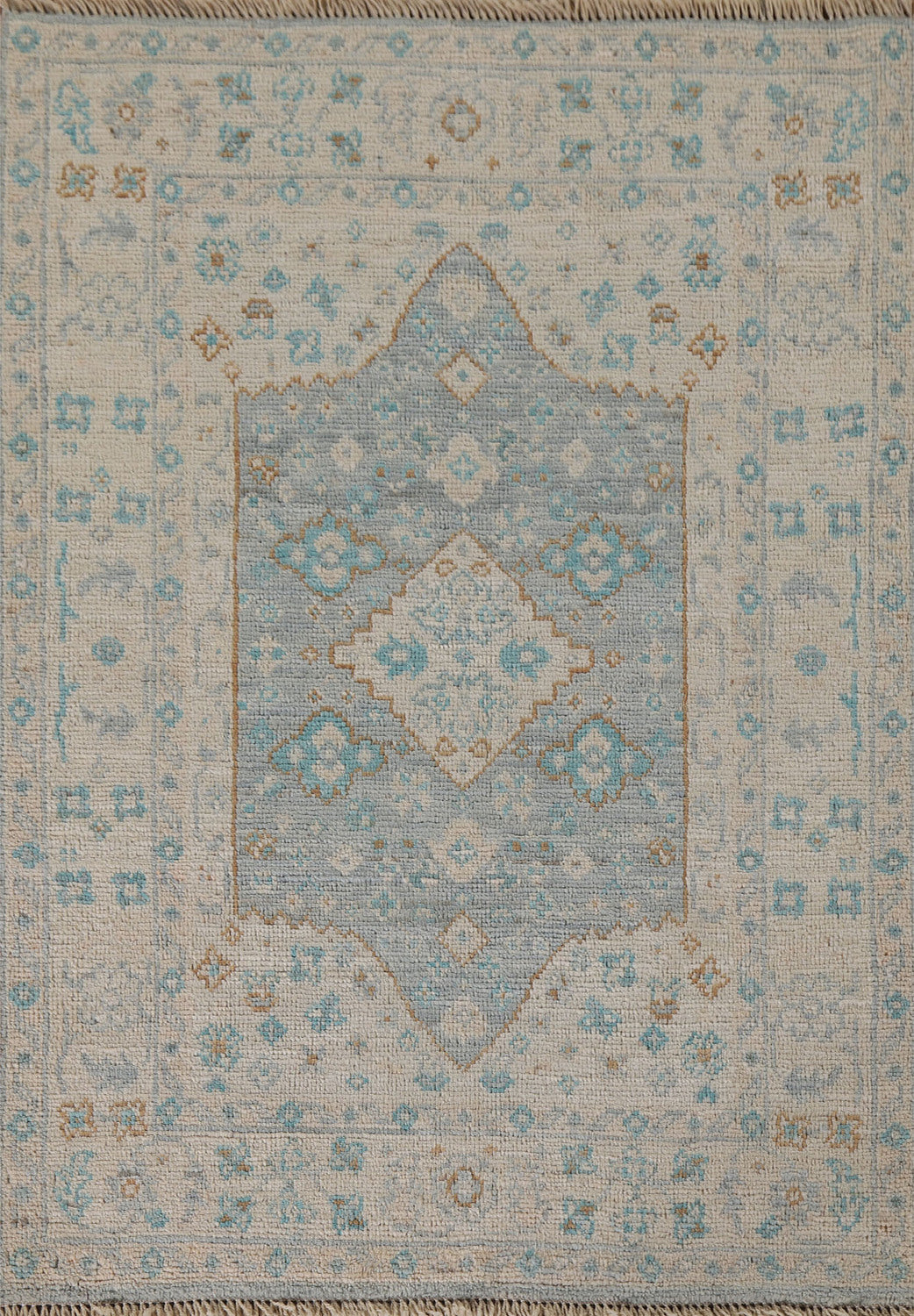 Vegetable Dye Oushak Turkish Accent Rug 3x4