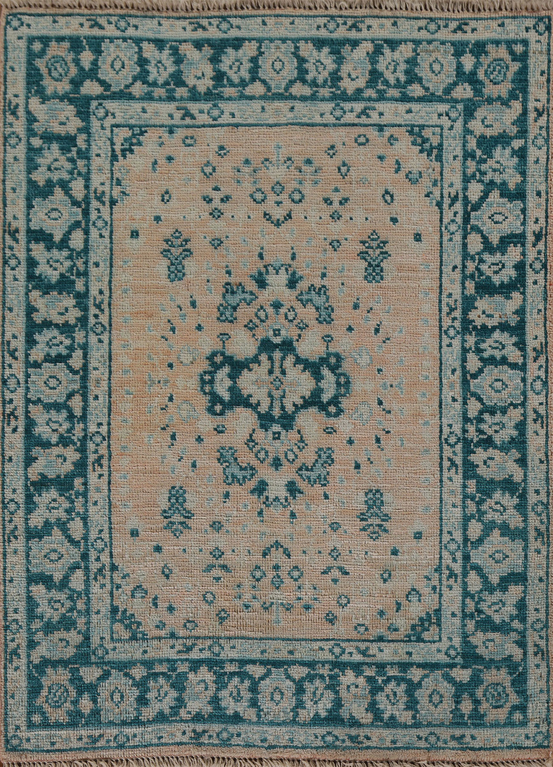 Vegetable Dye Oushak Turkish Accent Rug 3x4