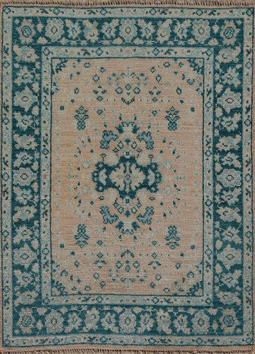 Vegetable Dye Oushak Turkish Accent Rug 3x4