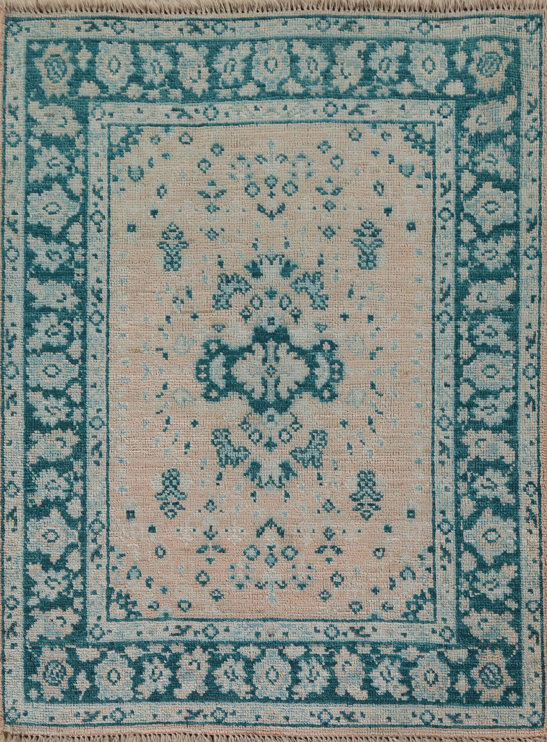 Vegetable Dye Oushak Turkish Accent Rug 3x4