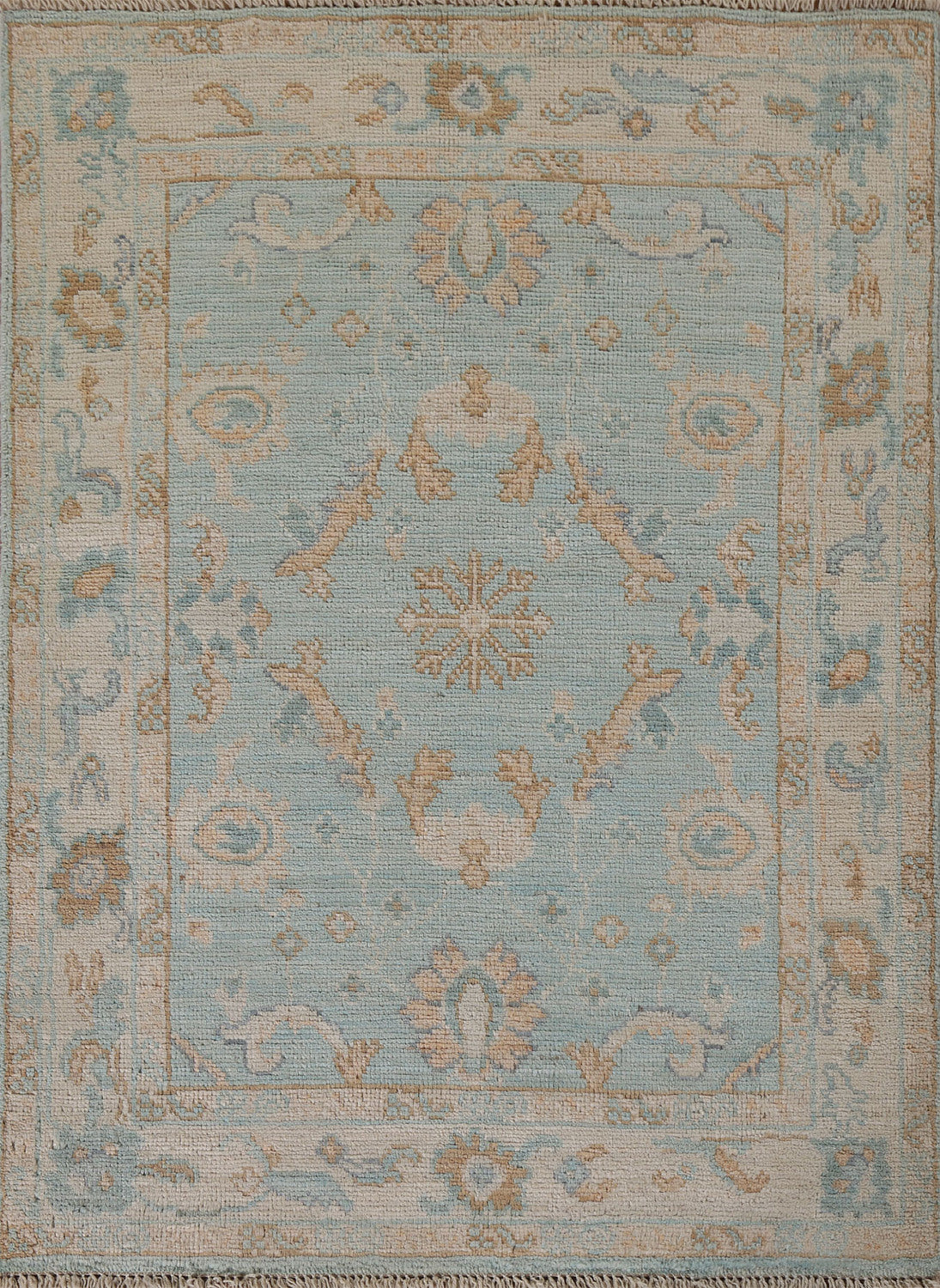 Vegetable Dye Oushak Turkish Foyer Rug 3x4