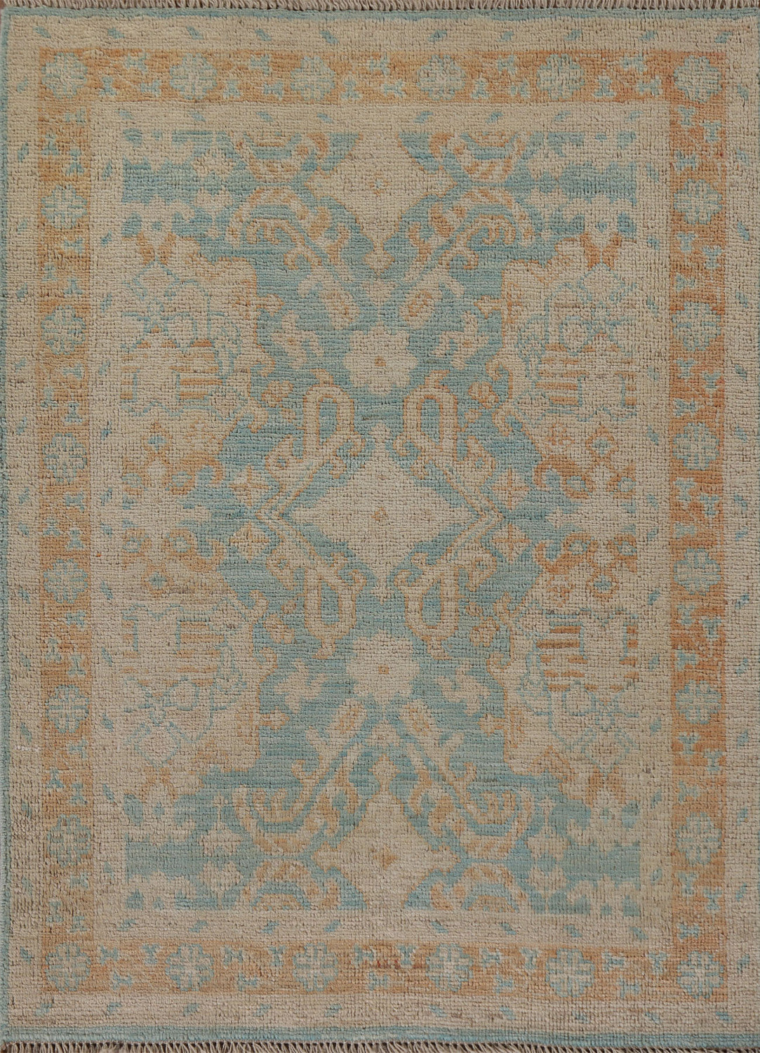 Vegetable Dye Oushak Turkish Accent Rug 3x4