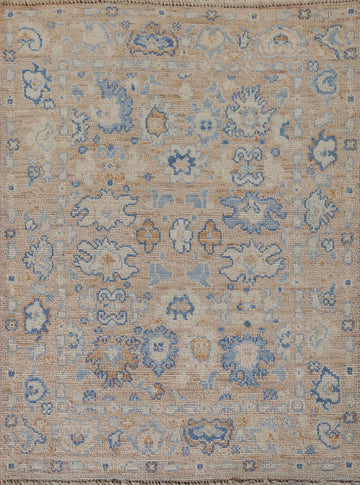 Vegetable Dye Oushak Turkish Foyer Rug 3x4