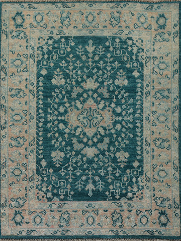 Vegetable Dye Oushak Turkish Accent Rug 3x4