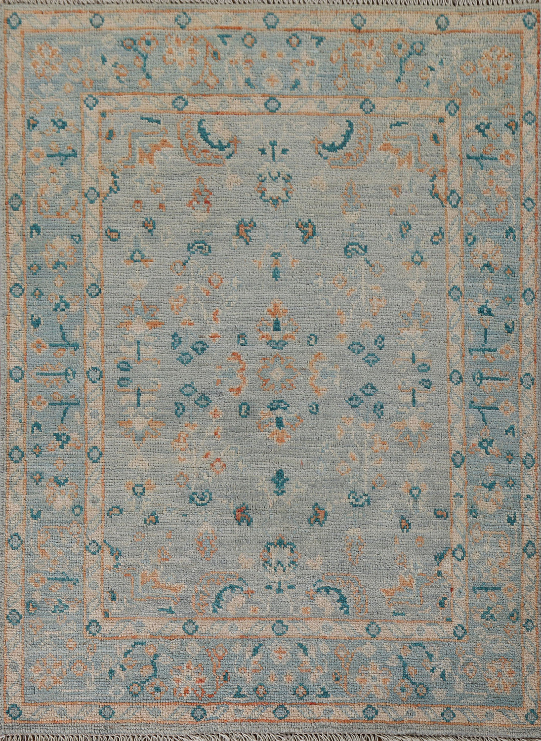 Vegetable Dye Oushak Turkish Accent Rug 3x4