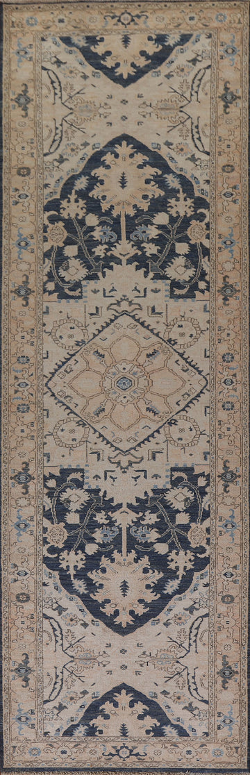 Vegetable Dye Heriz Serapi Runner Rug 3x12