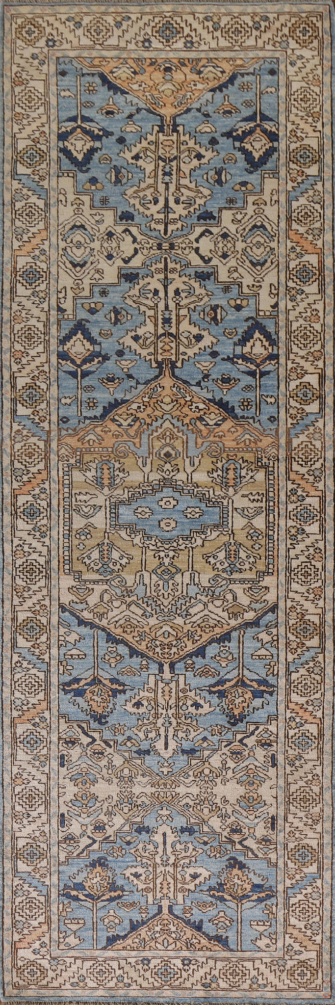 Vegetable Dye Heriz Serapi Oriental Runner Rug 3x11