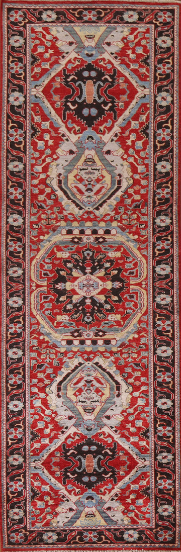 Vegetable Dye Heriz Serapi Oriental Runner Rug 3x12