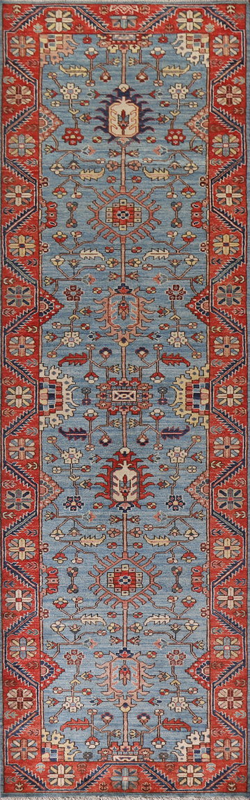 Light Blue Sultanabad Ziegler Vegetable Dye Runner Rug 3x12