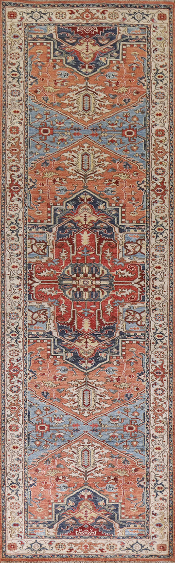 Vegetable Dye Heriz Serapi Oriental Runner Rug 3x12