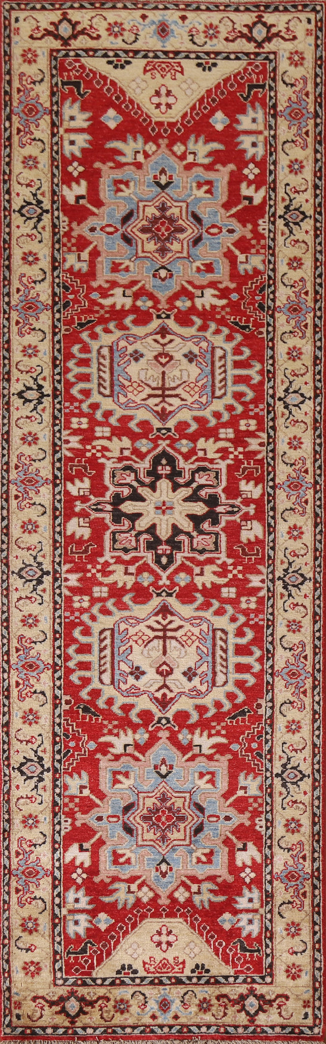 Vegetable Dye Heriz Serapi Runner Rug 3x10