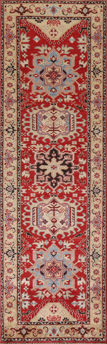 Vegetable Dye Heriz Serapi Runner Rug 3x10