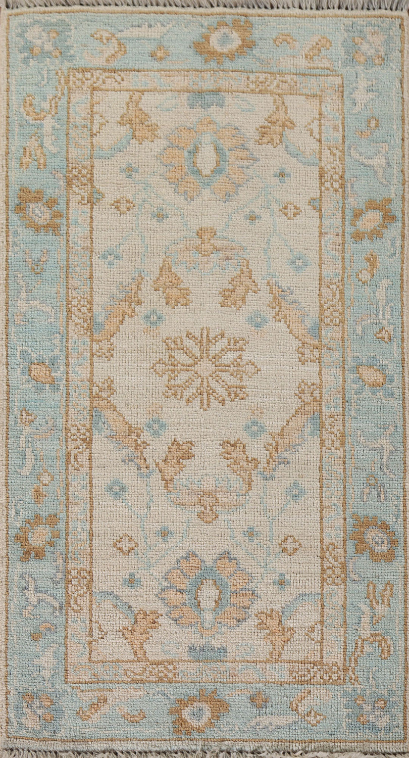 Vegetable Dye Oushak Turkish Accent Rug 2x4