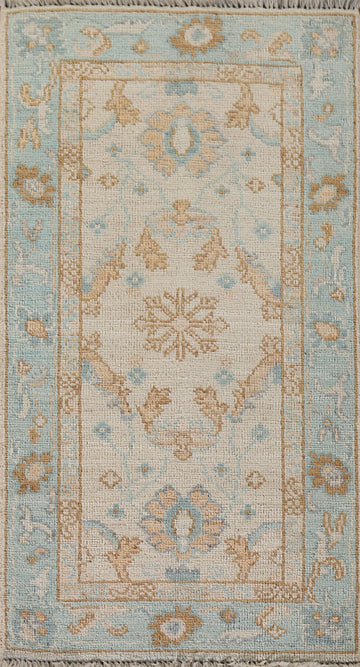 Vegetable Dye Oushak Turkish Accent Rug 2x4