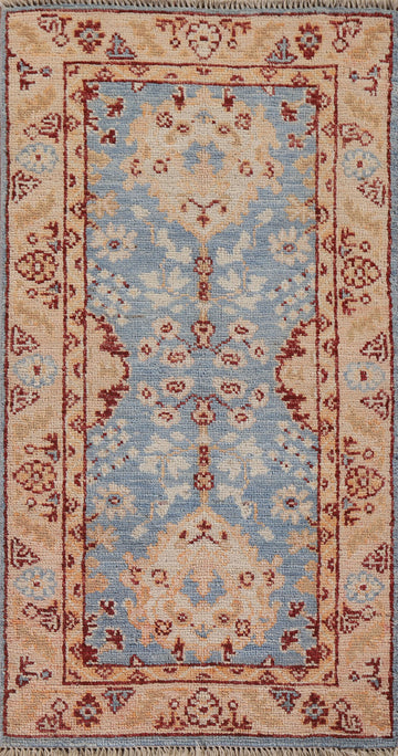 Vegetable Dye Oushak Turkish Foyer Rug 2x4