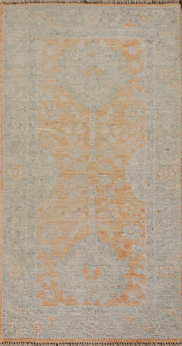 Vegetable Dye Oushak Turkish Foyer Rug 2x4