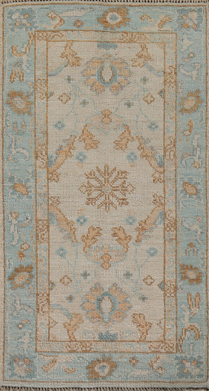 Vegetable Dye Oushak Turkish Accent Rug 2x4